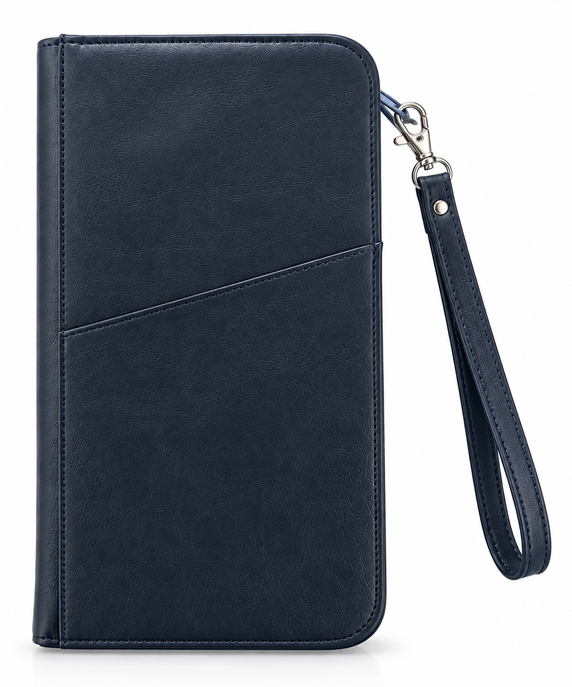 2110 Zip Tour travel wallet in navy blue, front view