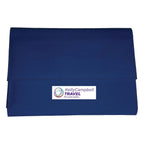 4500 fabric concertina travel wallet in navy blue with full colour branding
