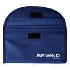 4600 flap travel wallet in navy blue with velcro closure and printed branding